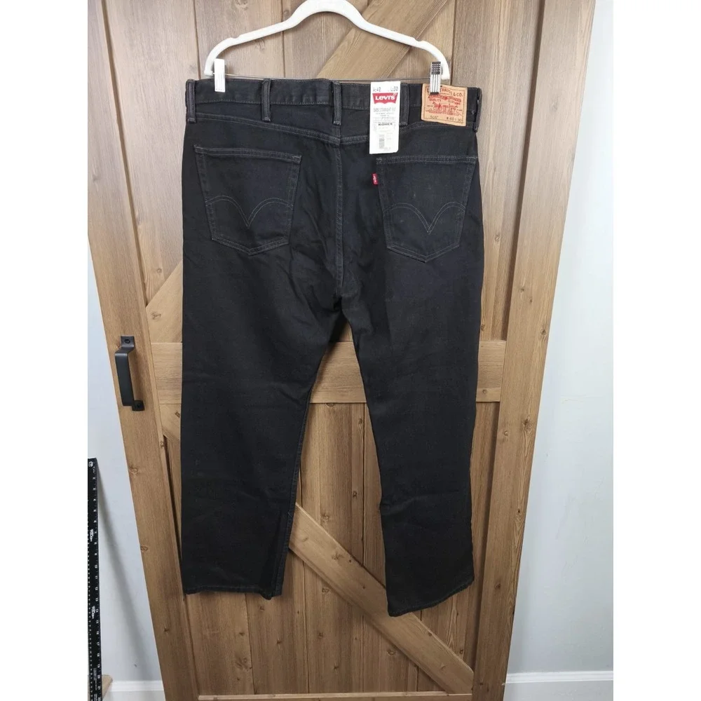 Levi's 505 Regular Fit Black Straight Leg Jeans Men's 40x30